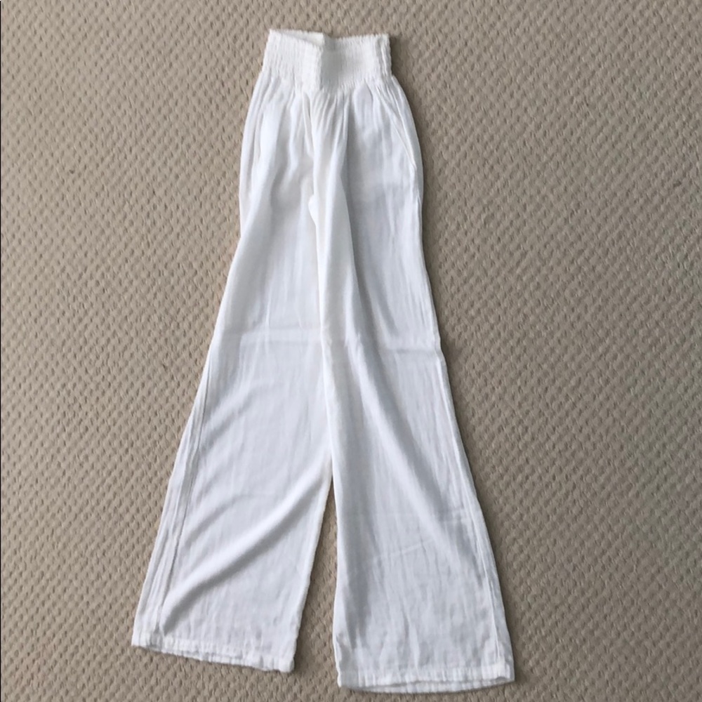White linen pants